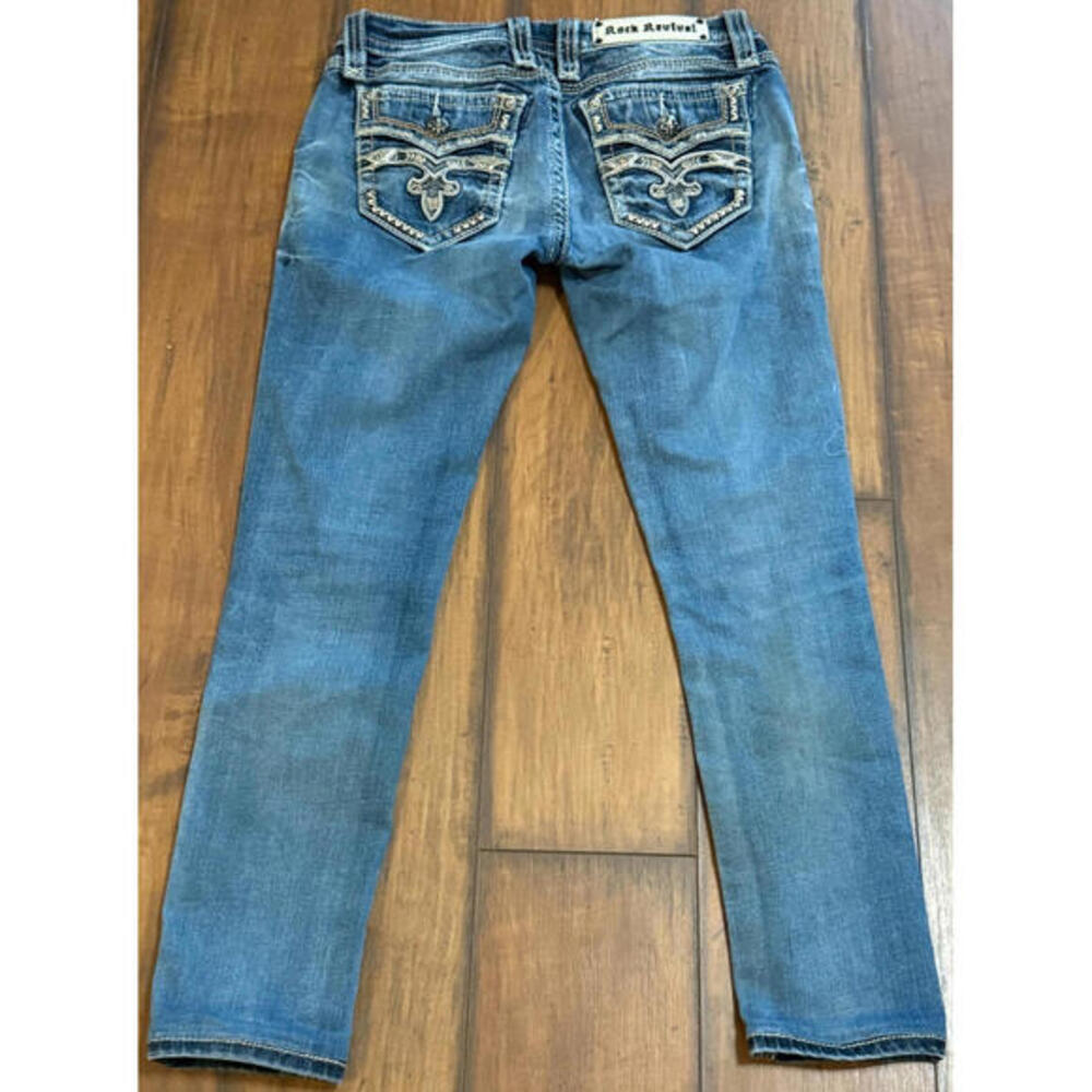 ROCK REVIVAL Womens Kida Ankle Skinny Jeans Tag Size 25 Measured 27X29 #J8568S - Picture 1 of 10